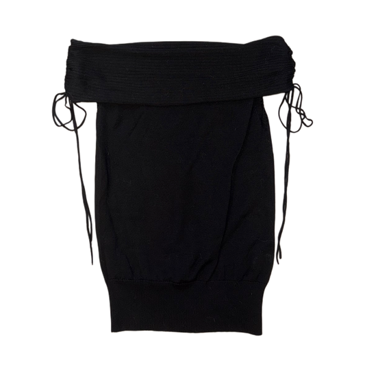 Spiral spice black off shoulder top