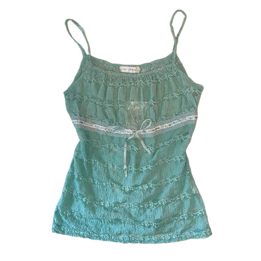 Green lace tank