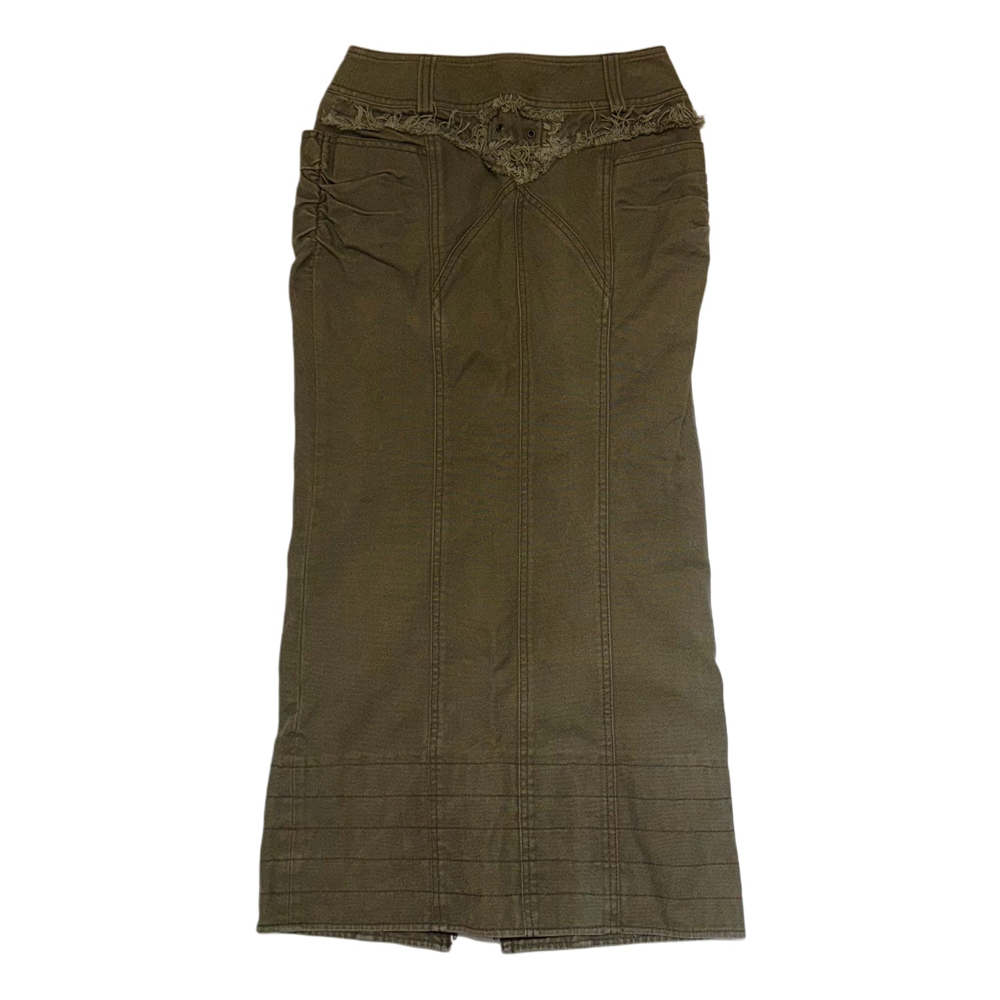 Green cargo zipper skirt