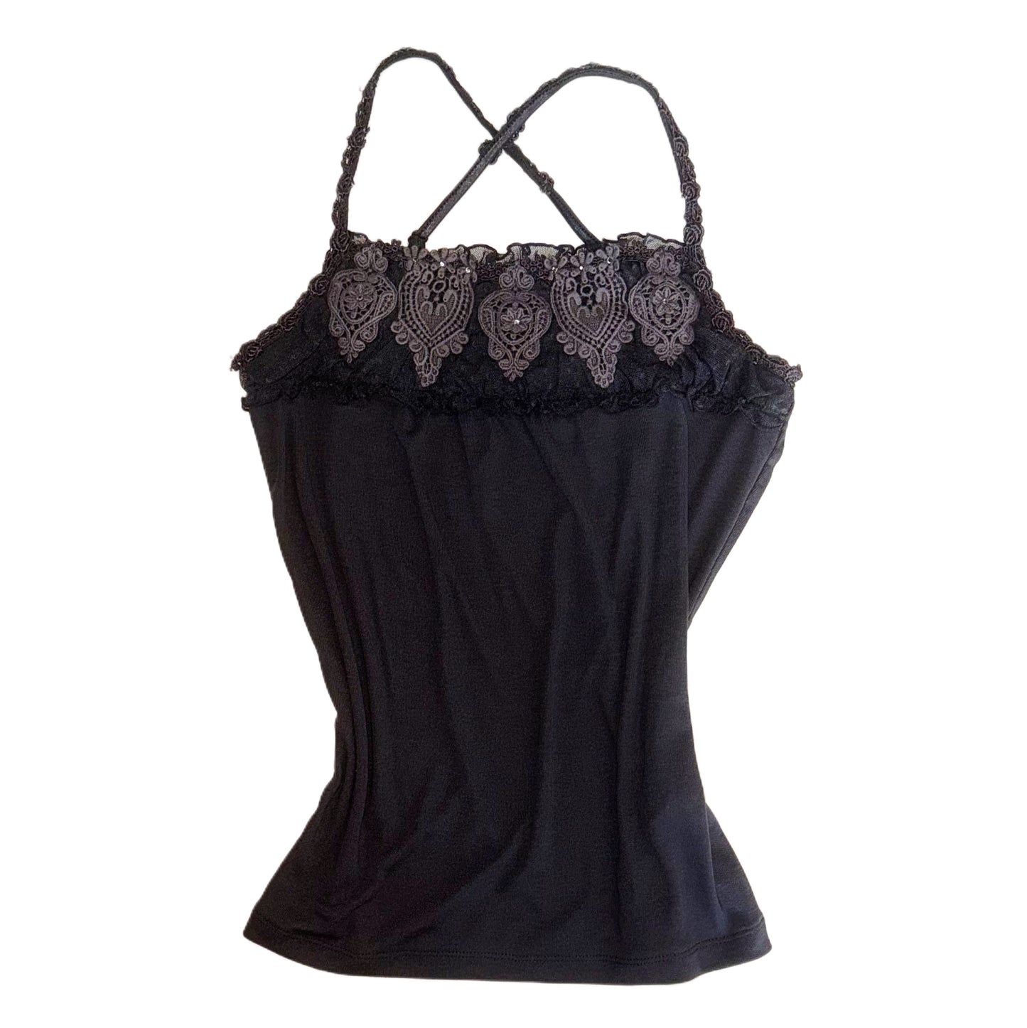 Axes Black heart lace cami