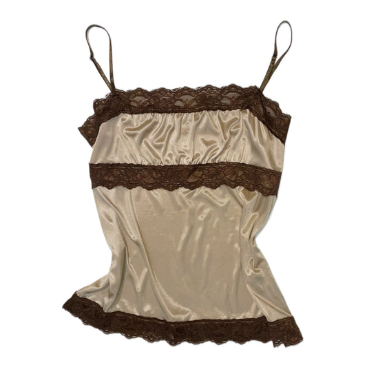 Brown lace silk cami