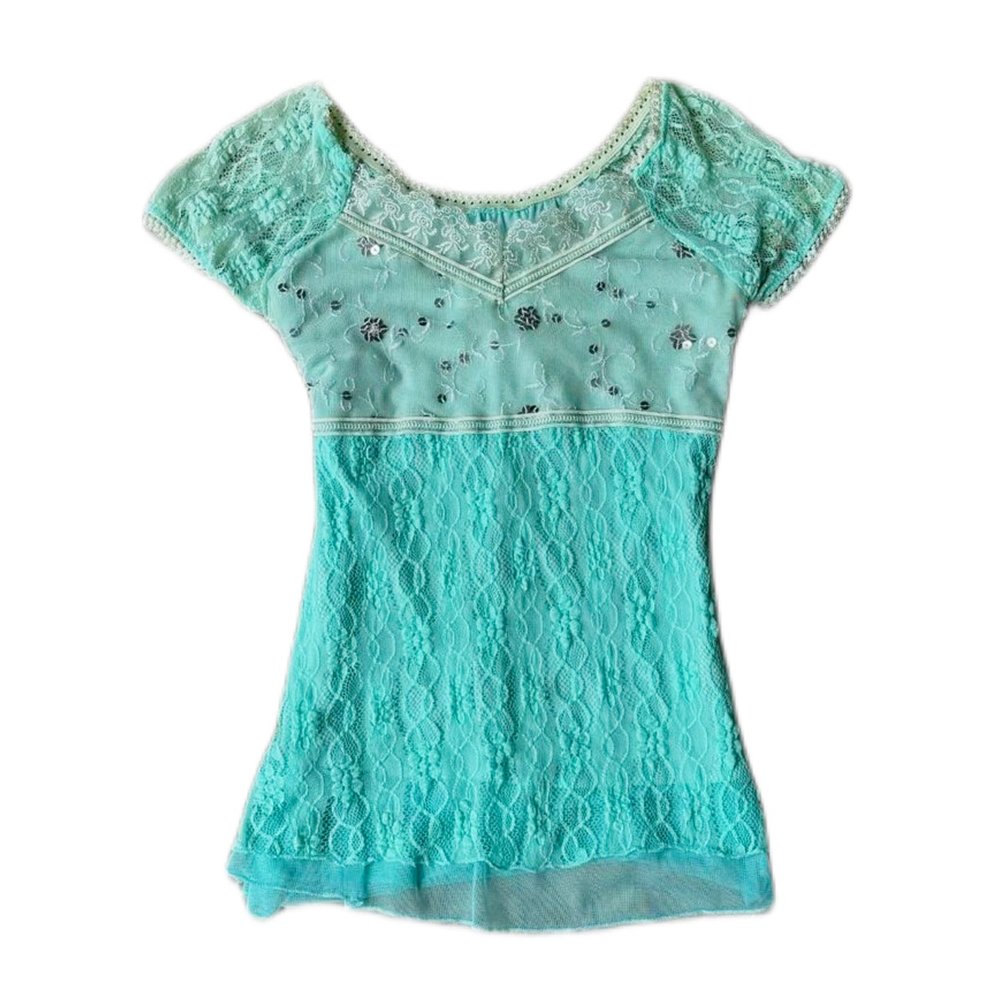 Ocean blue lace top