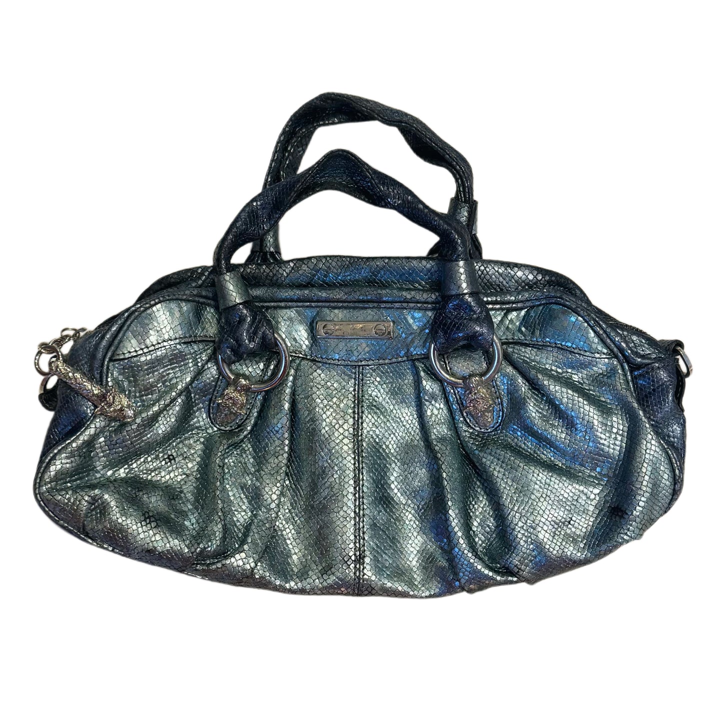 Metallic dragon snakeskin ruched hobo bag/crossbody bag