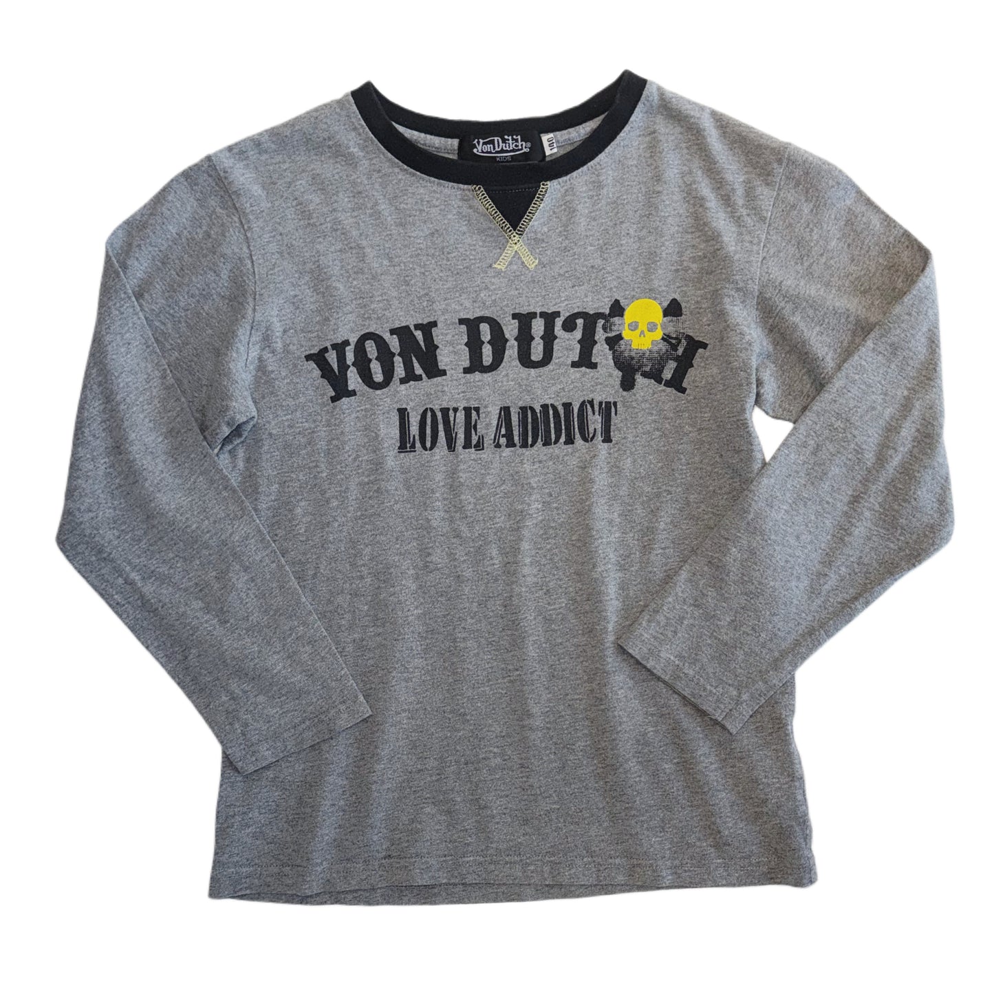 Von Dutch three-quarter sleeve grey top