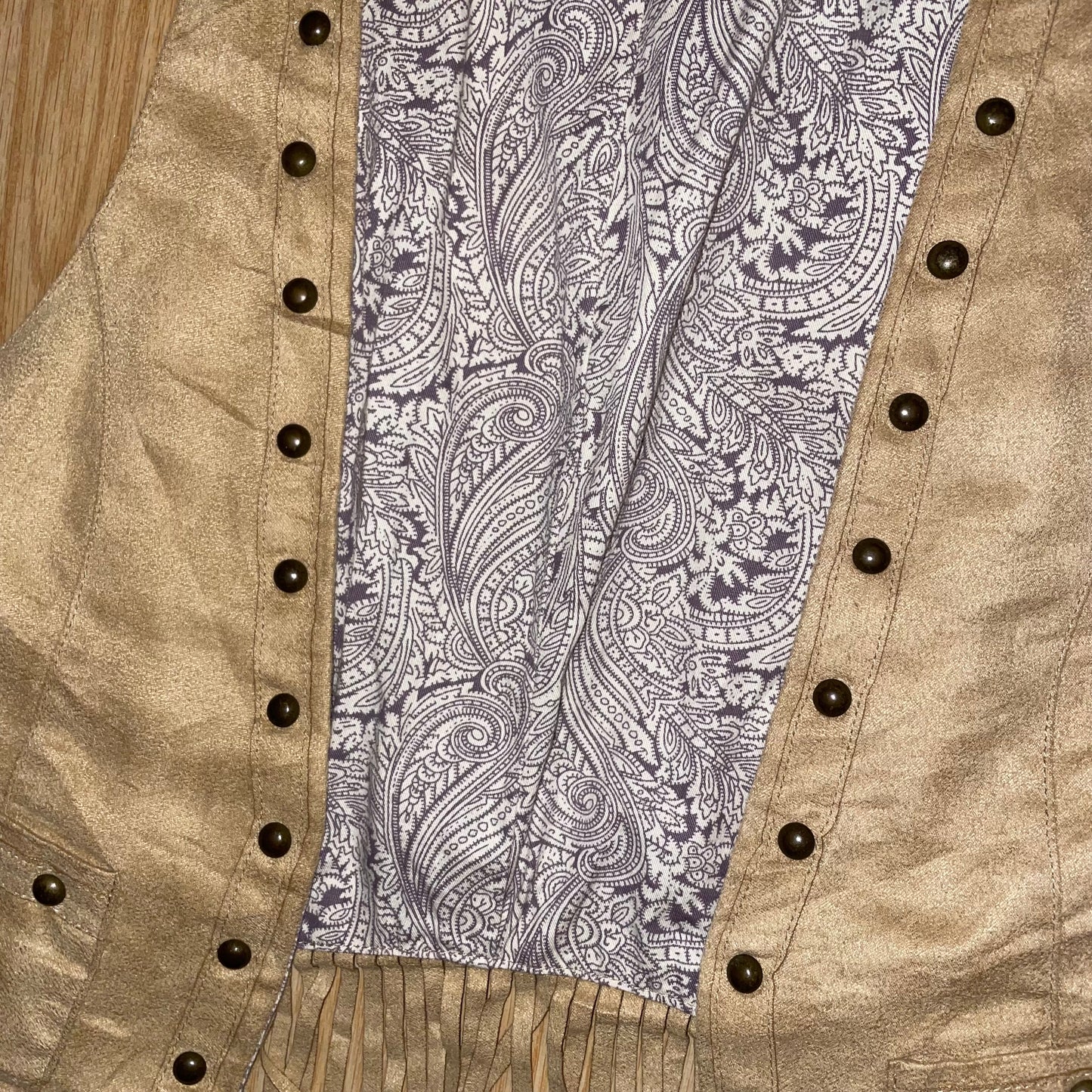 beige suede vest