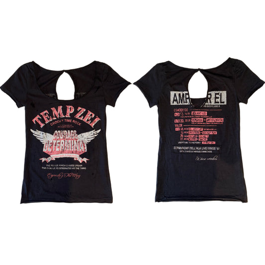 Black punk graphic top