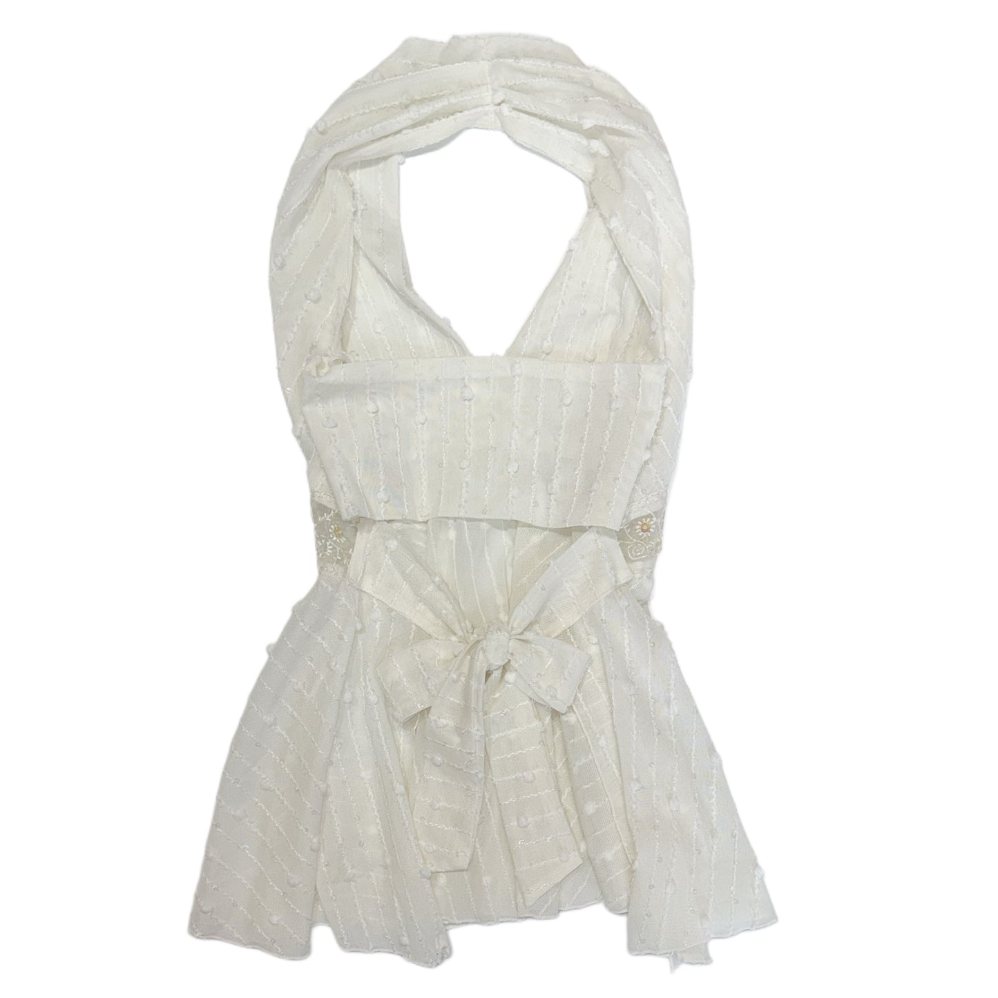 White embroidered backless cami