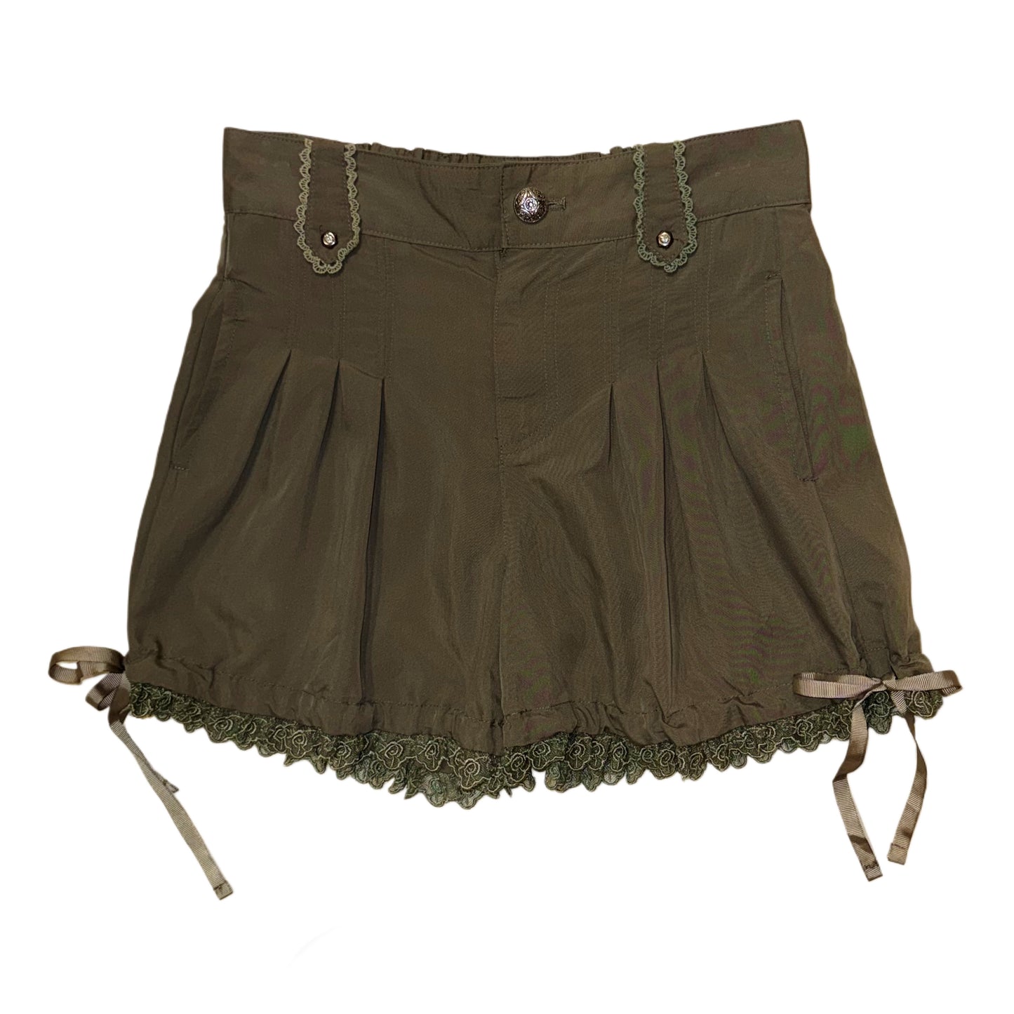 Axes green ribbon lace short