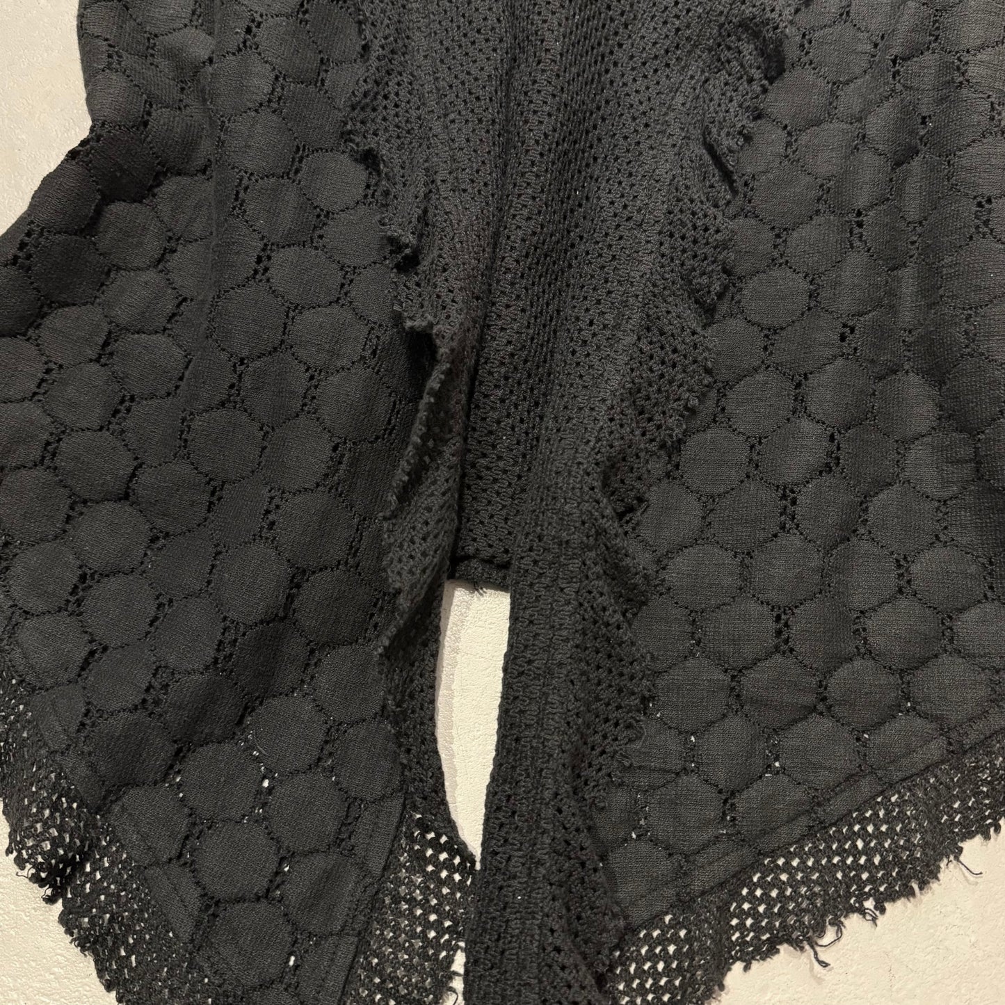 Black polka dot lace draped vest