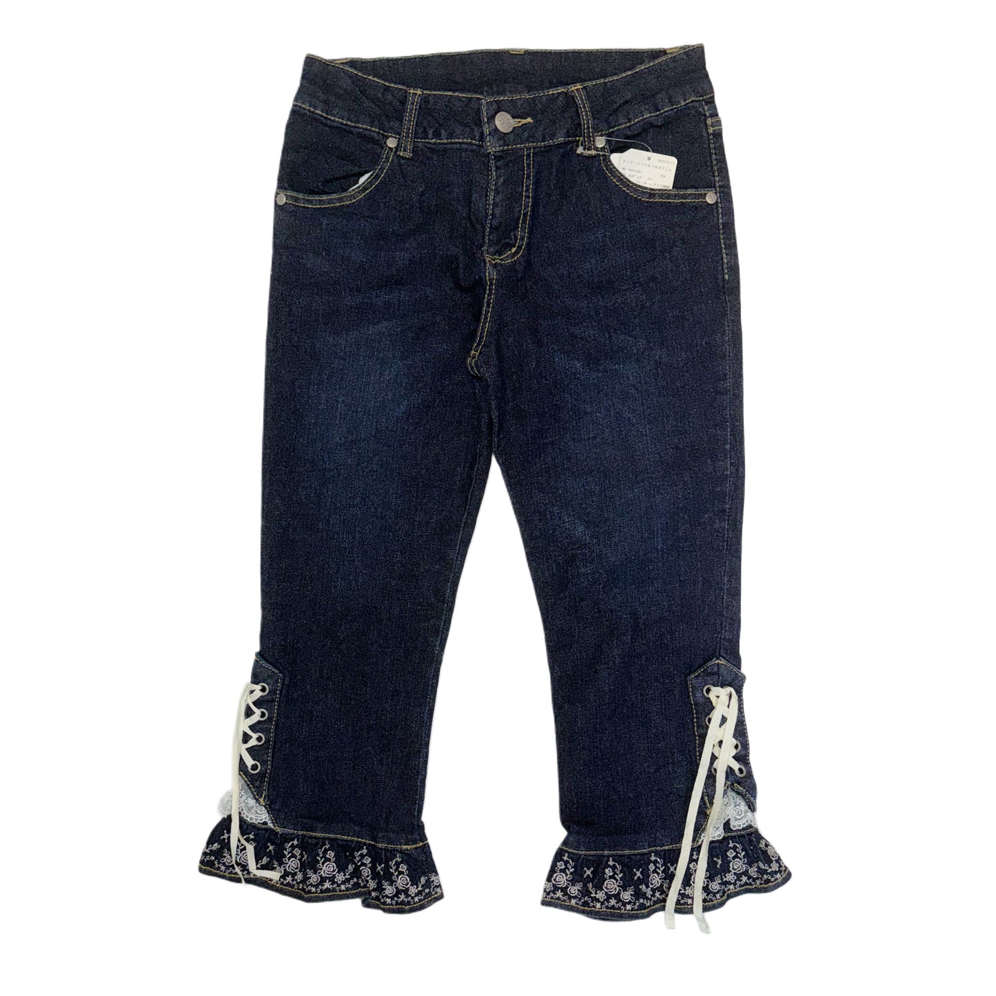 Axes denim lace capris