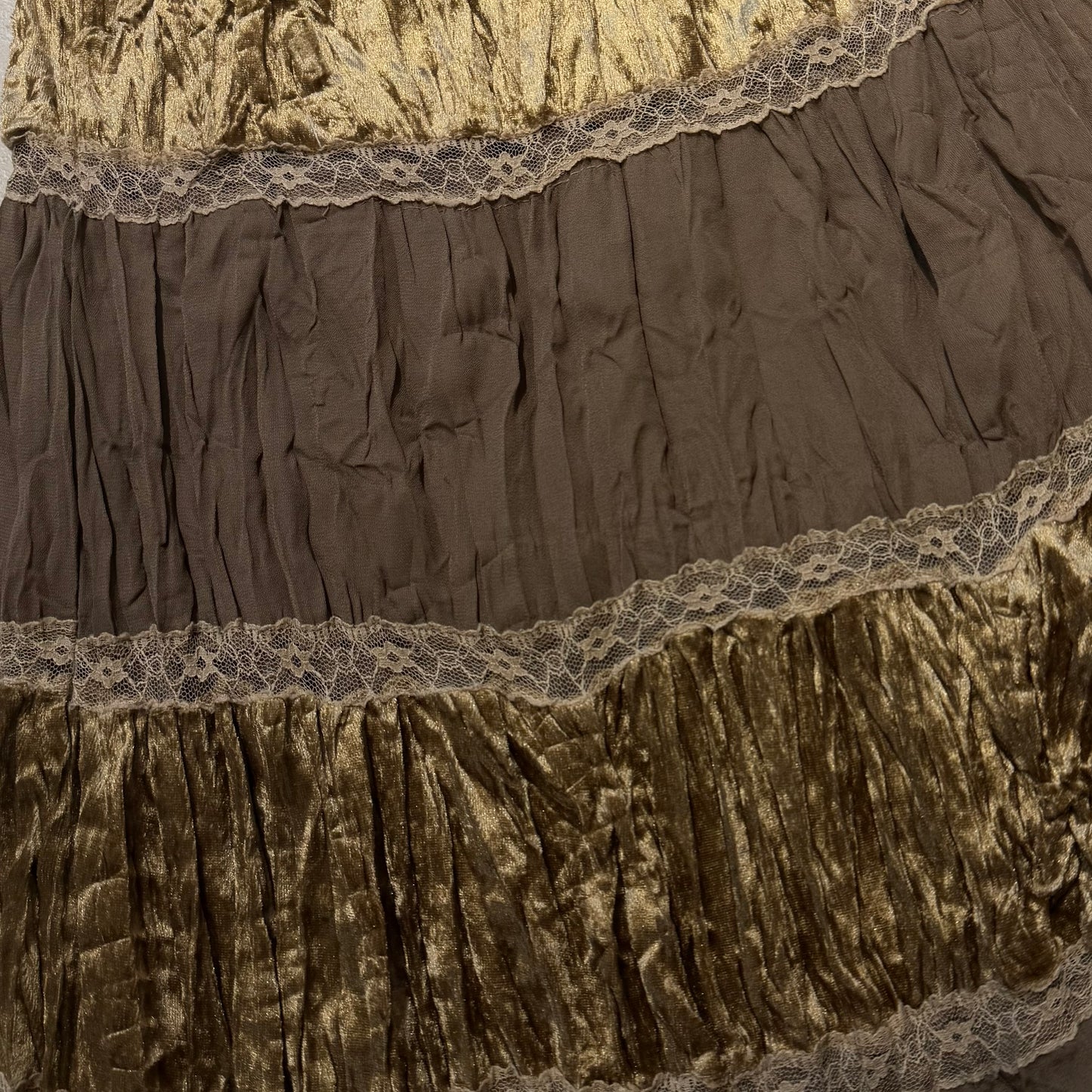 Brown velvet lace skirt