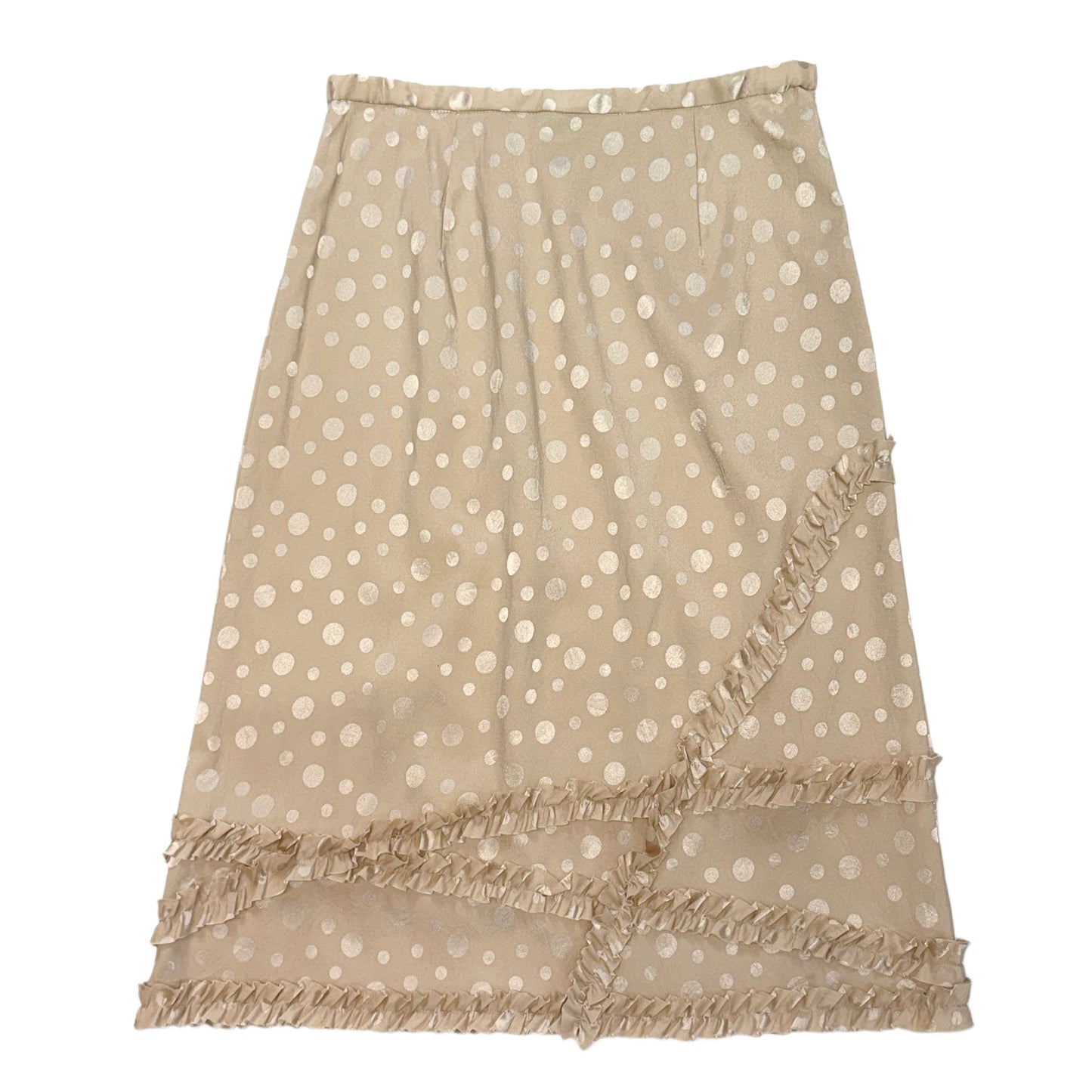 Beige polka dot ruffle skirt