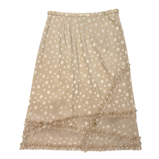 Beige polka dot ruffle skirt