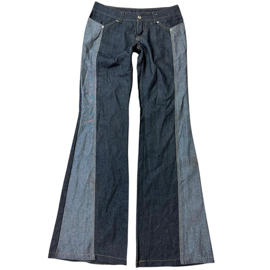 Low waist patchwork jeans
