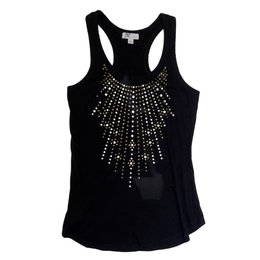 Black metallic sleeveless top
