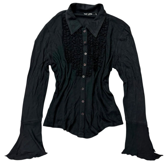 Guess ruffle black shirt