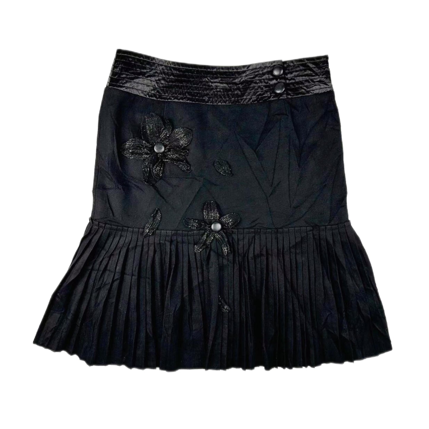 Black midi skirt with flowers