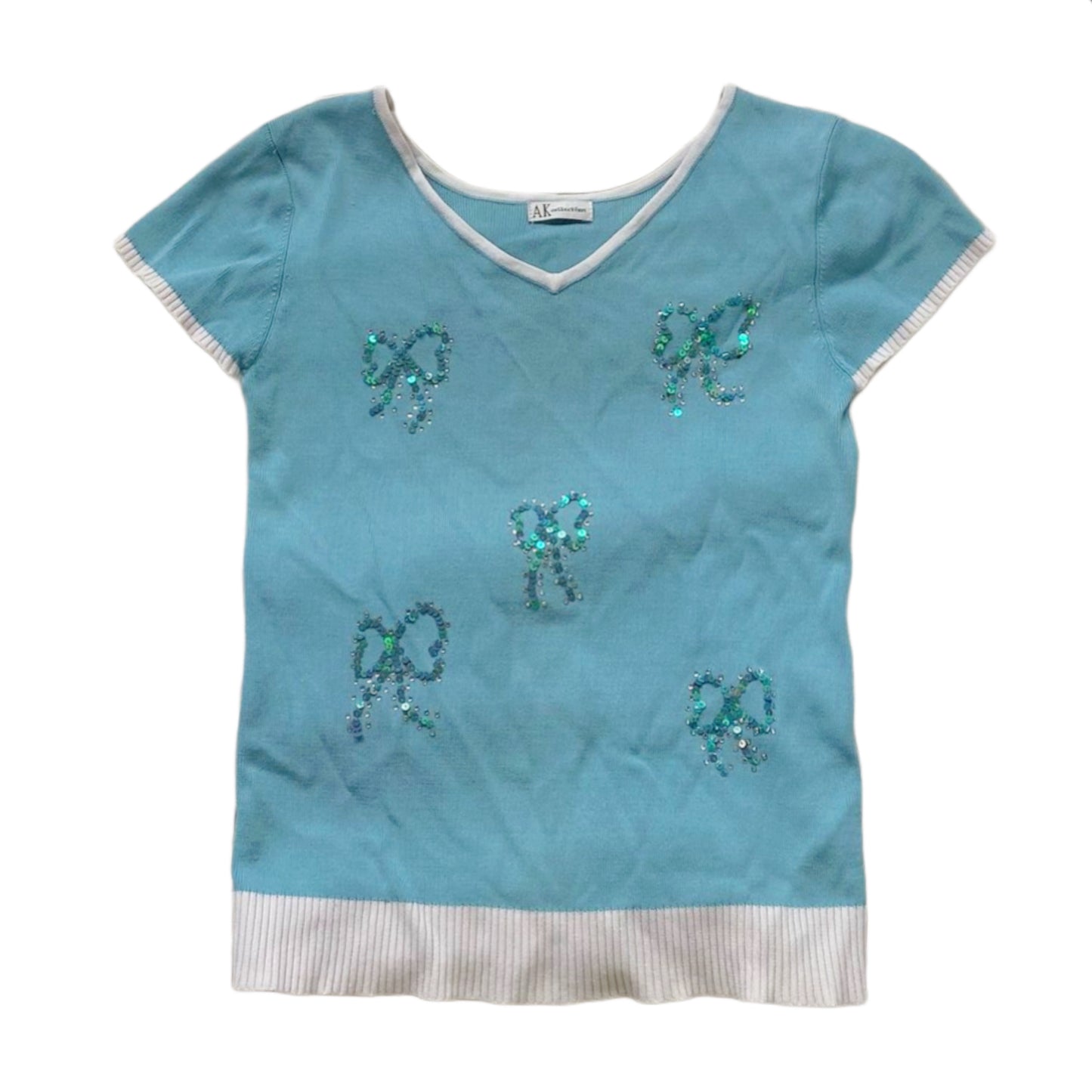 Baby blue ribbon top