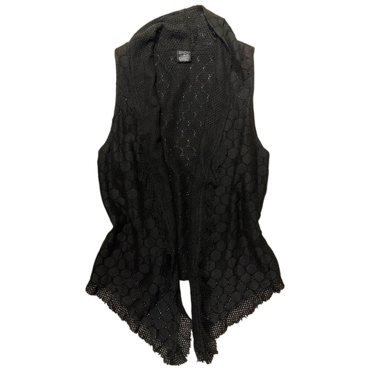 Black polka dot lace draped vest