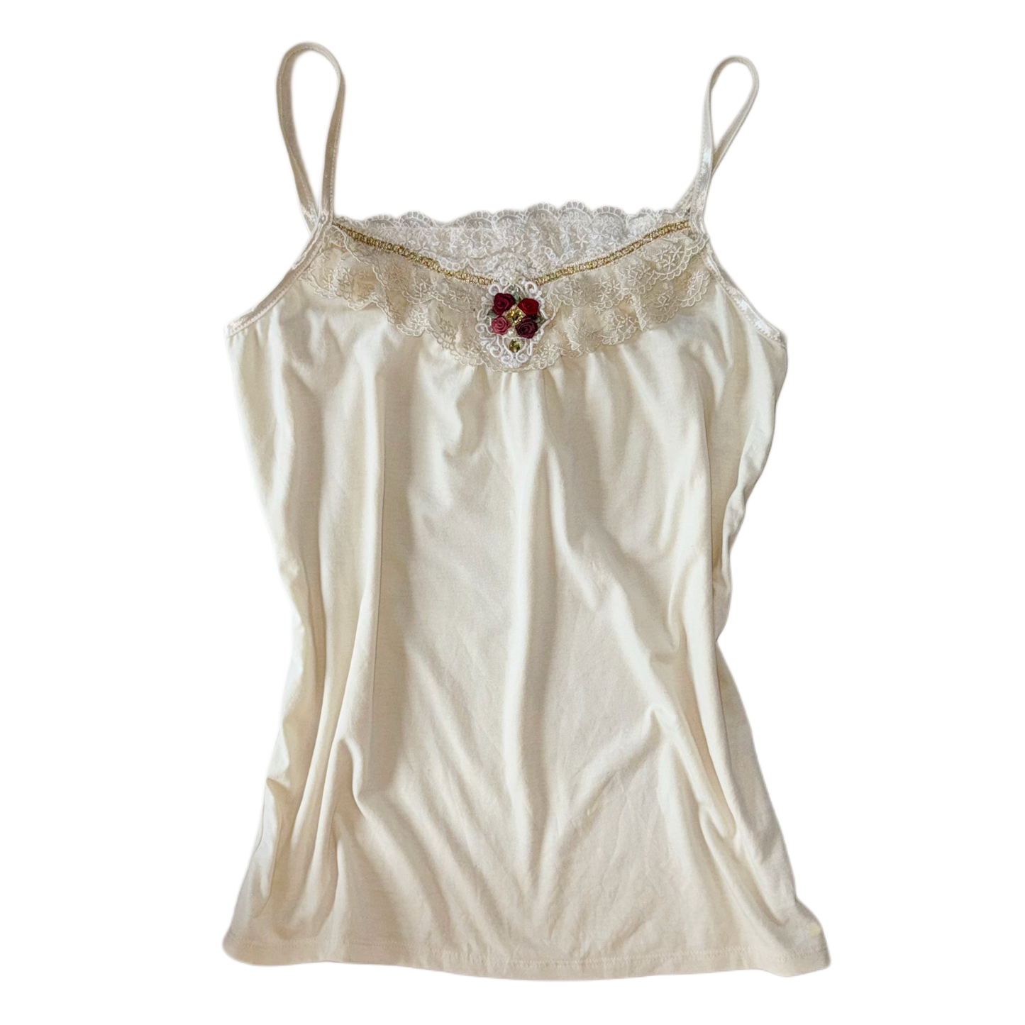 Axes Ivory rose lace tank