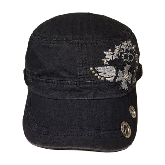 Black rivet cap