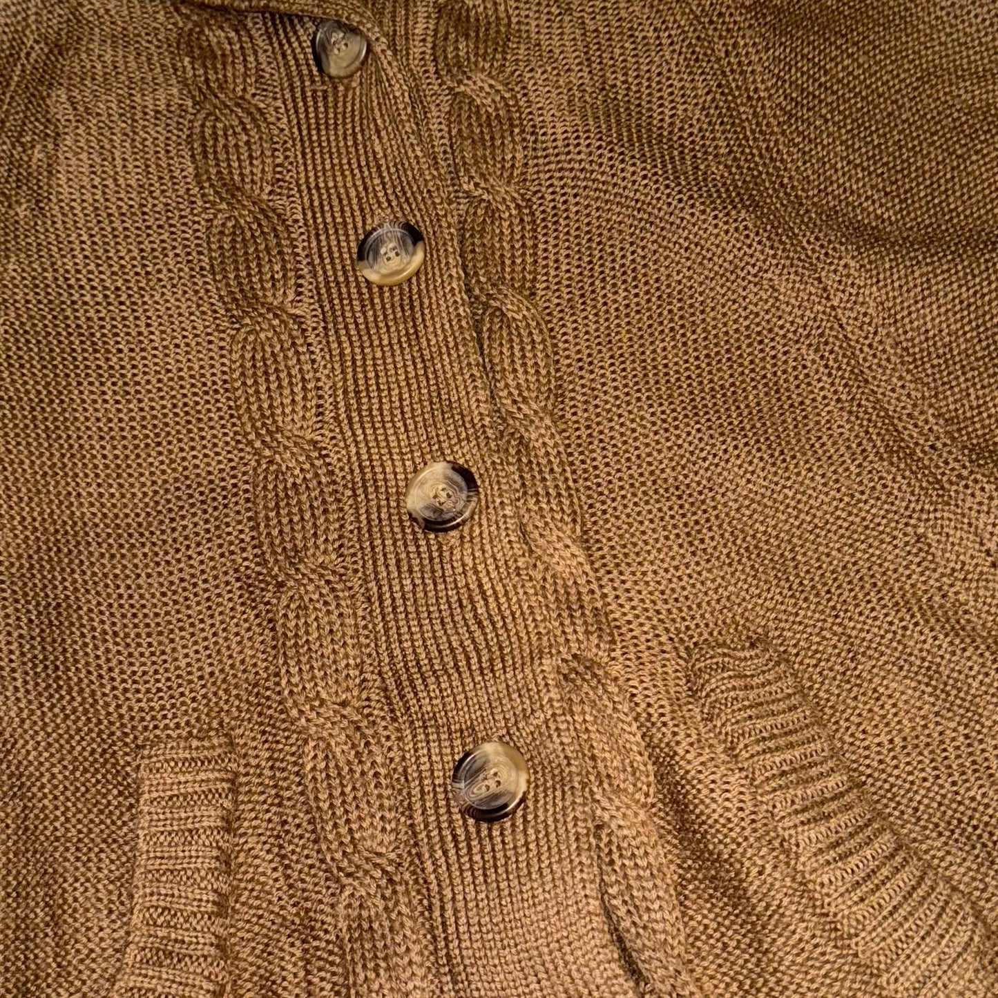 Brown knit button up outer