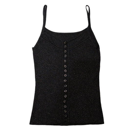 Black glittering tank