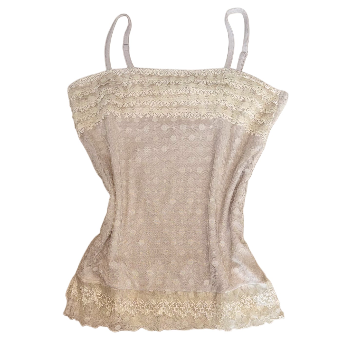 Axes ivory polka dot lace cami