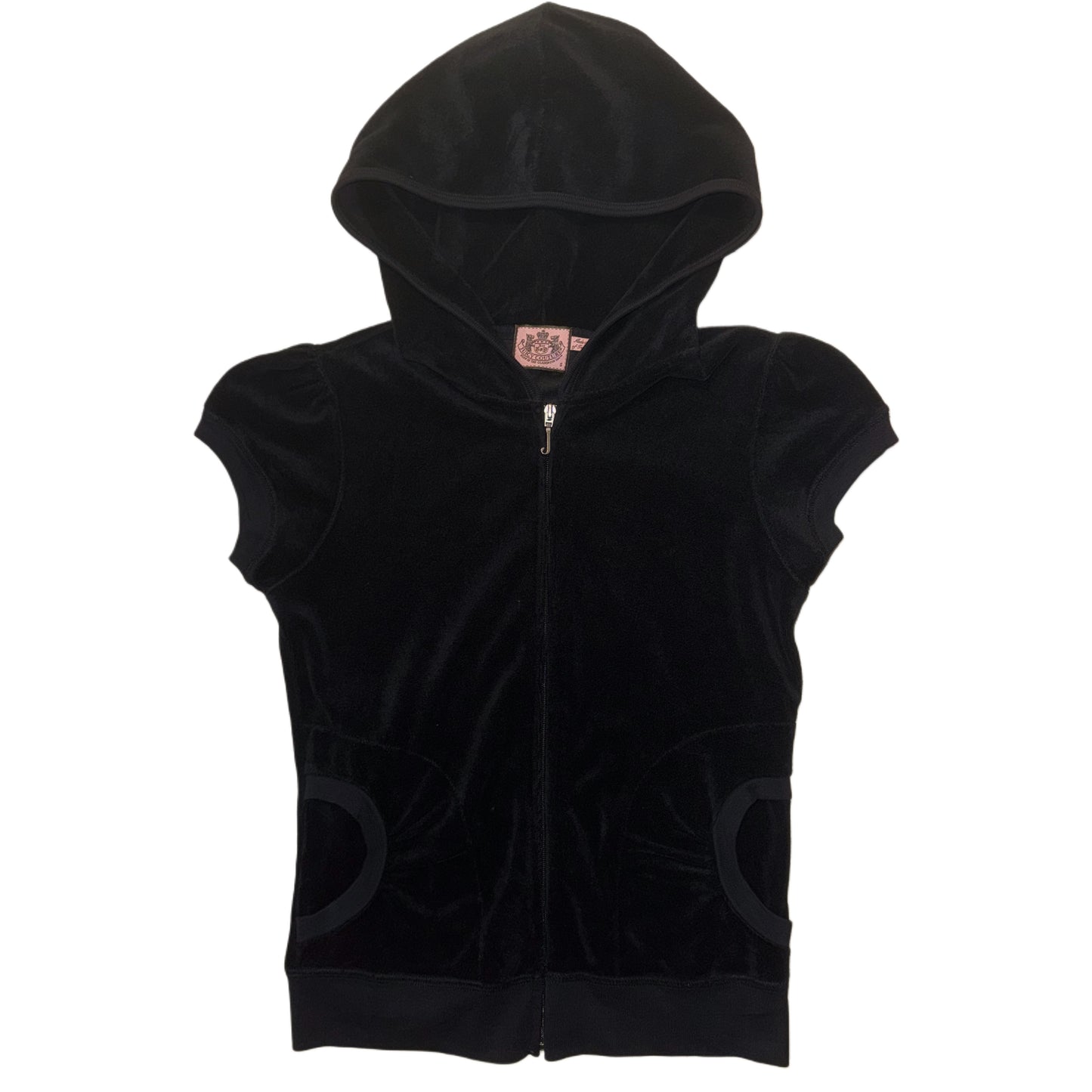 Juicy Couture black velvet zip up hoodie