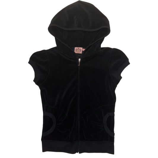 Juicy Couture black velvet zip up hoodie