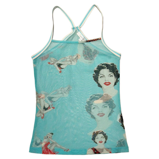 Marilyn Monroe baby blue mesh tank
