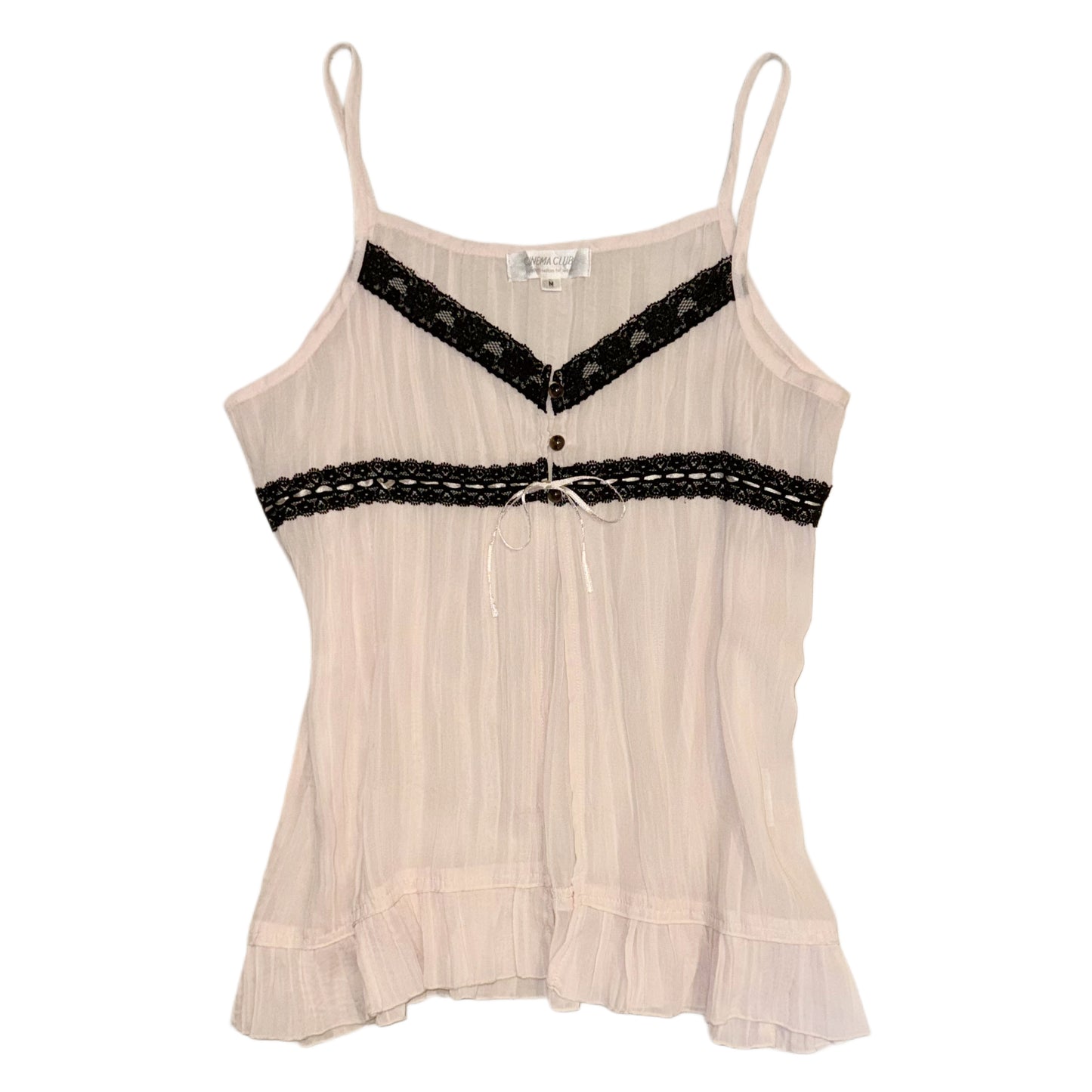 Black lace halter tank with soft pink mesh tank set