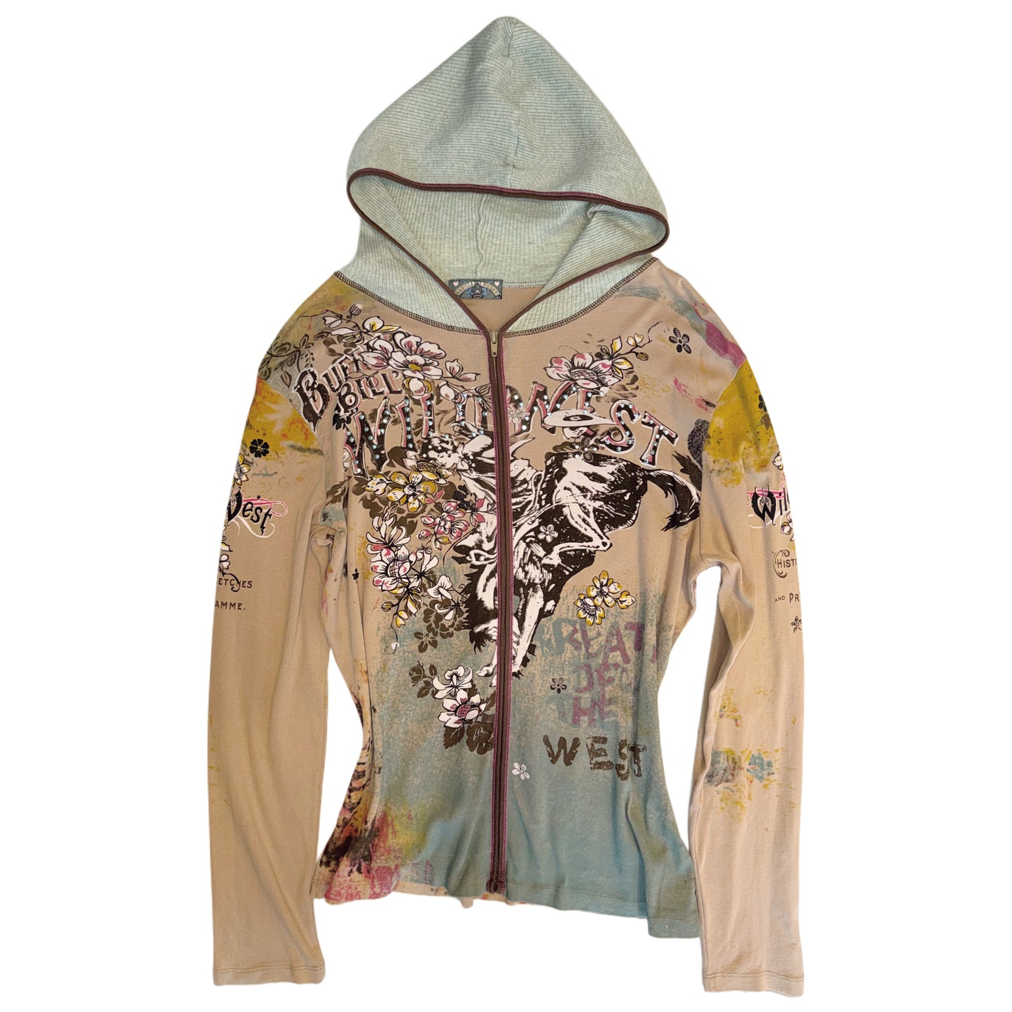 Vanilla Sugar brown green zip hoodie