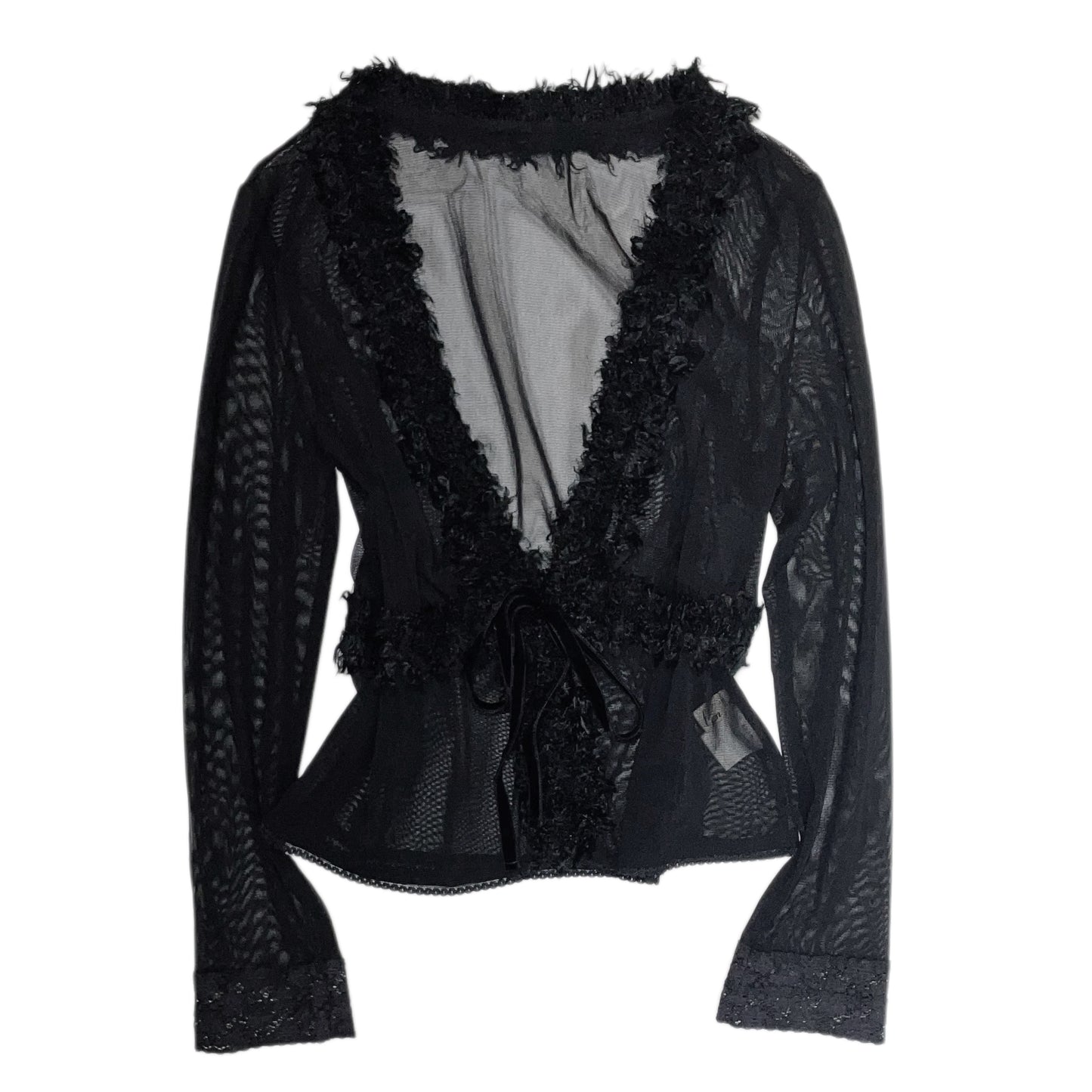 Black mesh furry outer