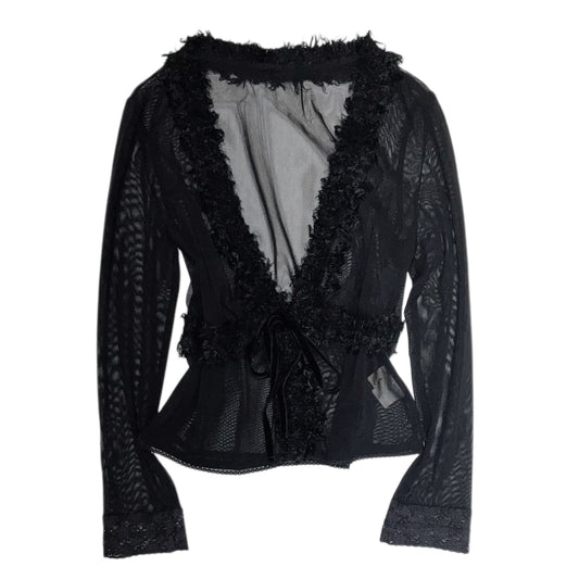 Black mesh furry outer