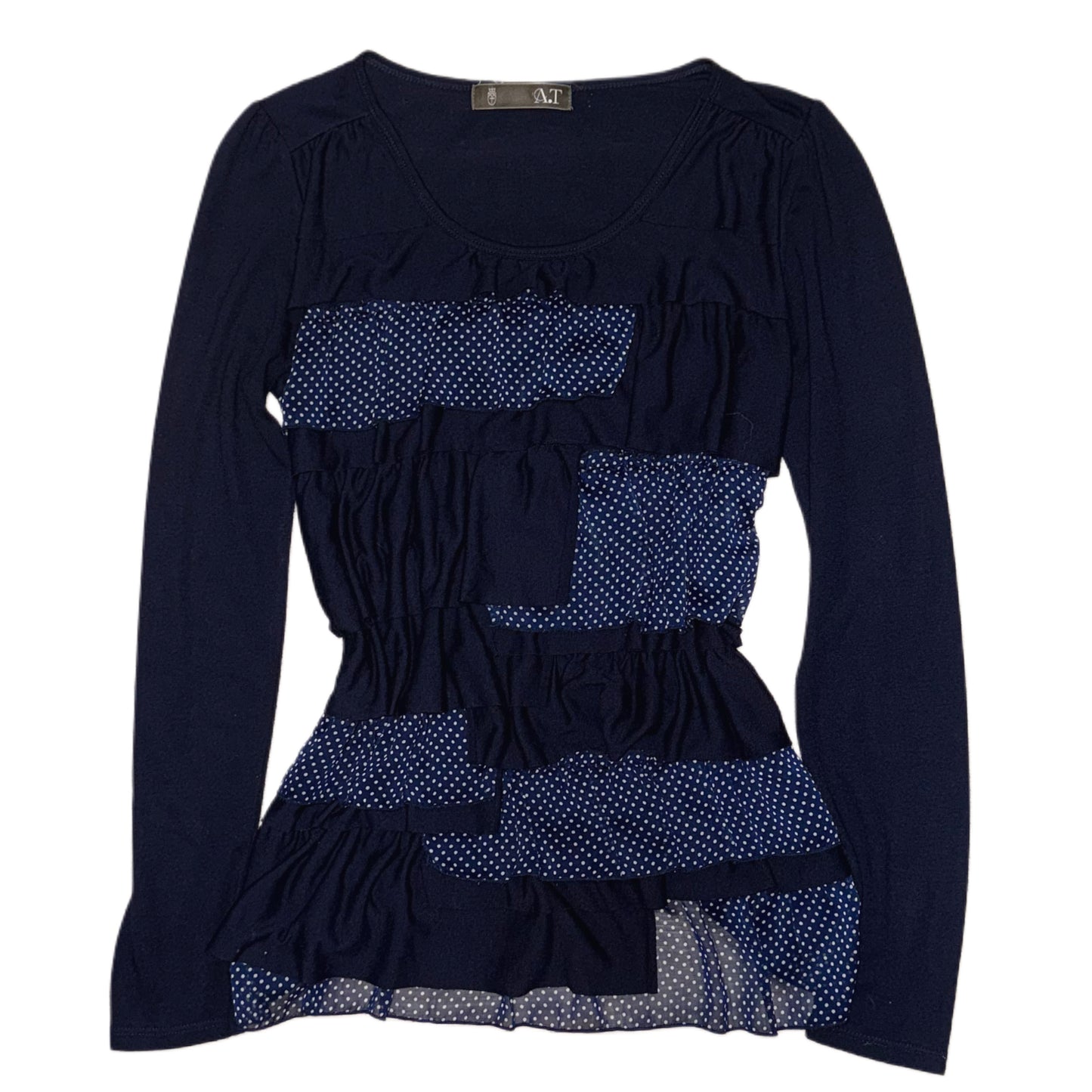 Navy polka dots layered long sleeve