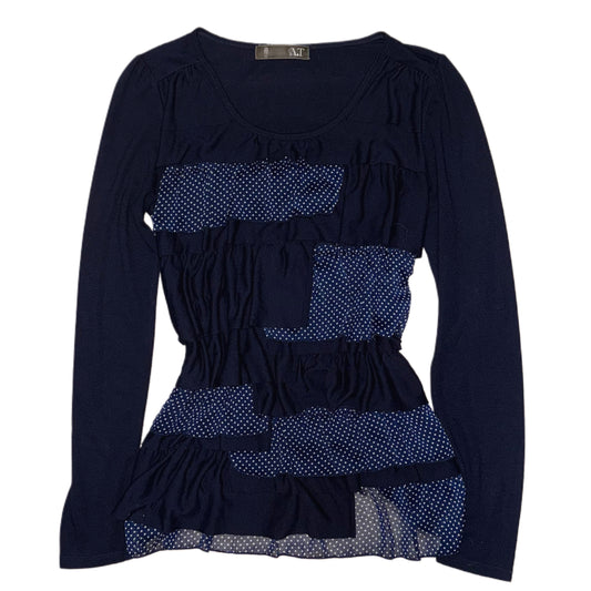 Navy polka dots layered long sleeve