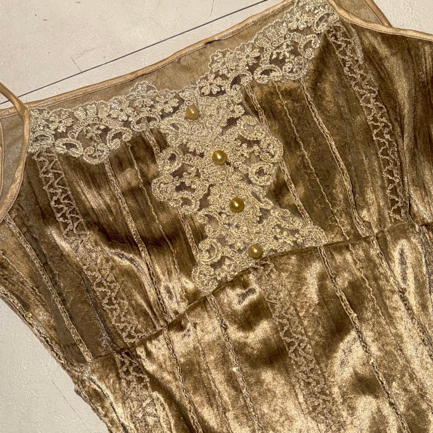 Lace velvet tank