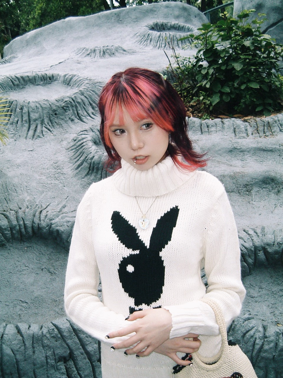 00s Playboy turtle neck knit top