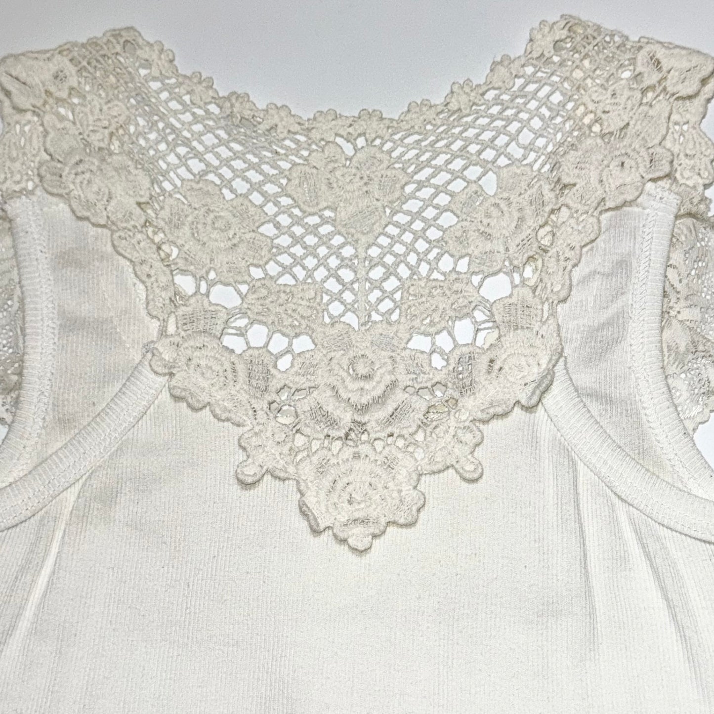 White lace collar cami