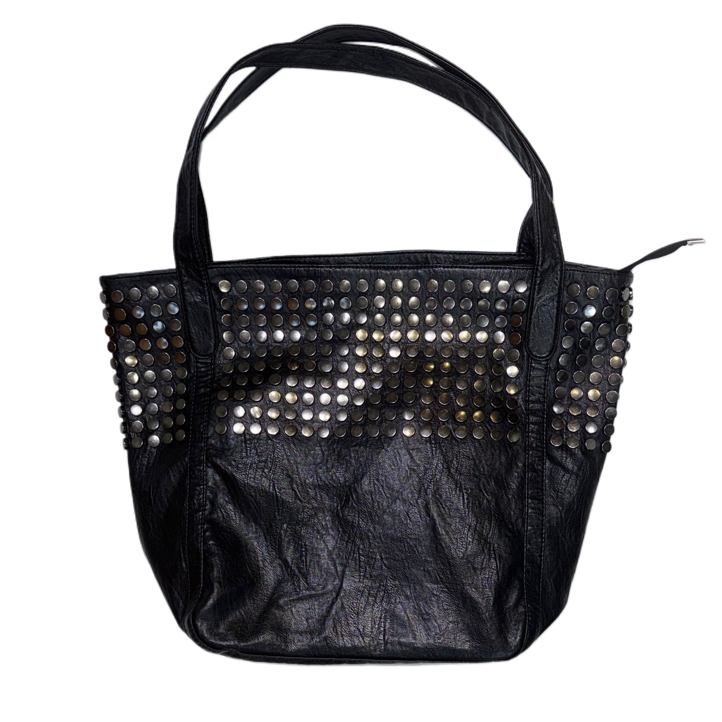 Black leather rivets bag