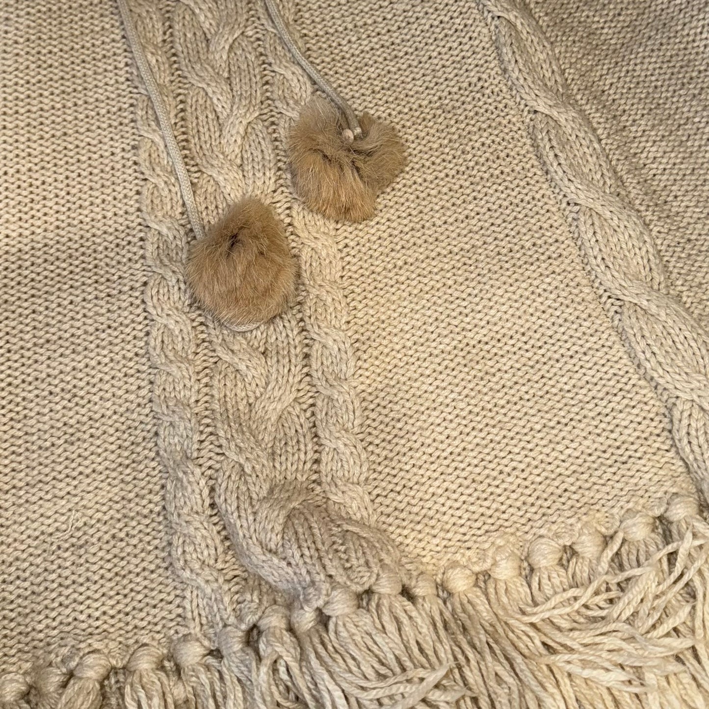 Beige knit cloak