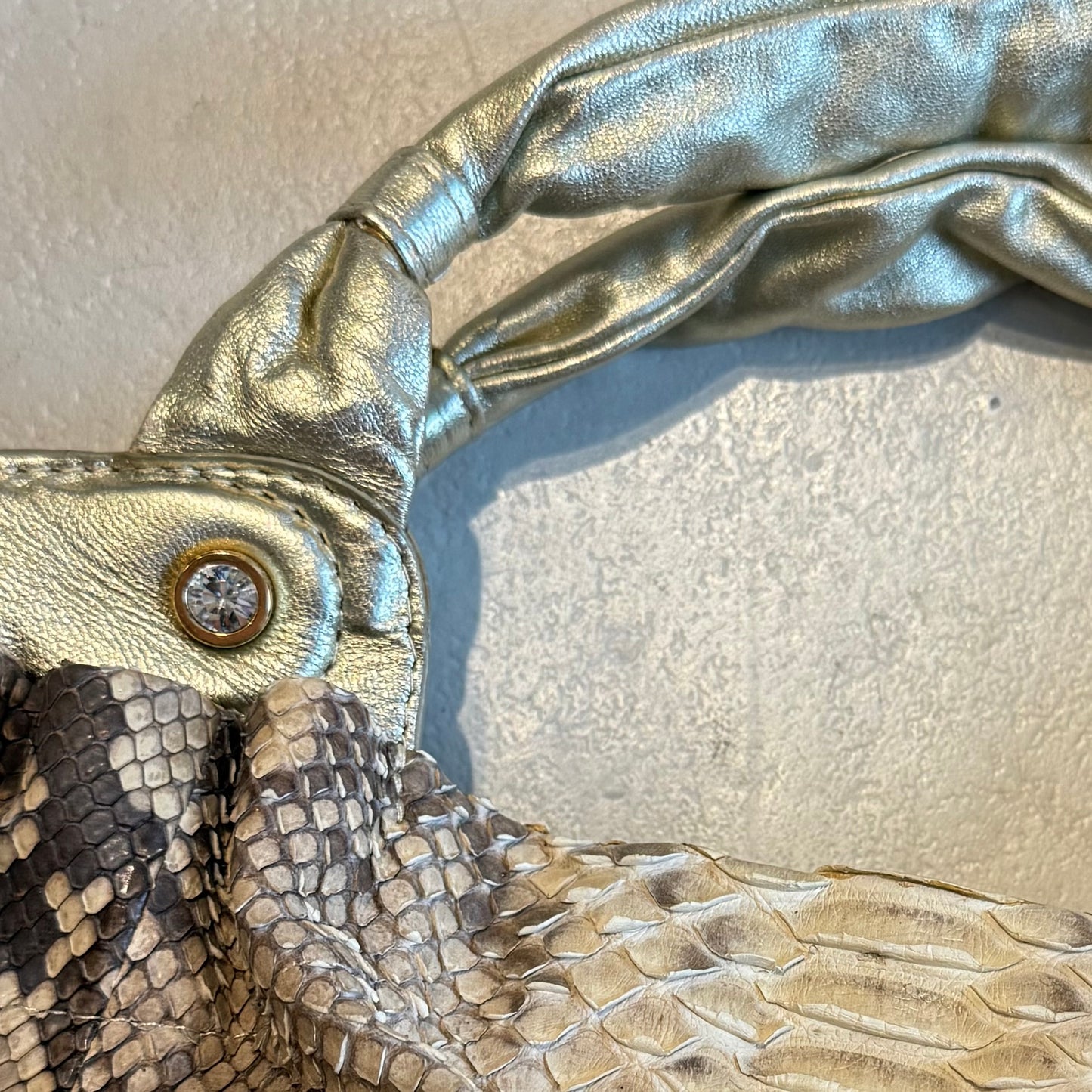 Snakeskin golden shoulder bag/ crossbody bag