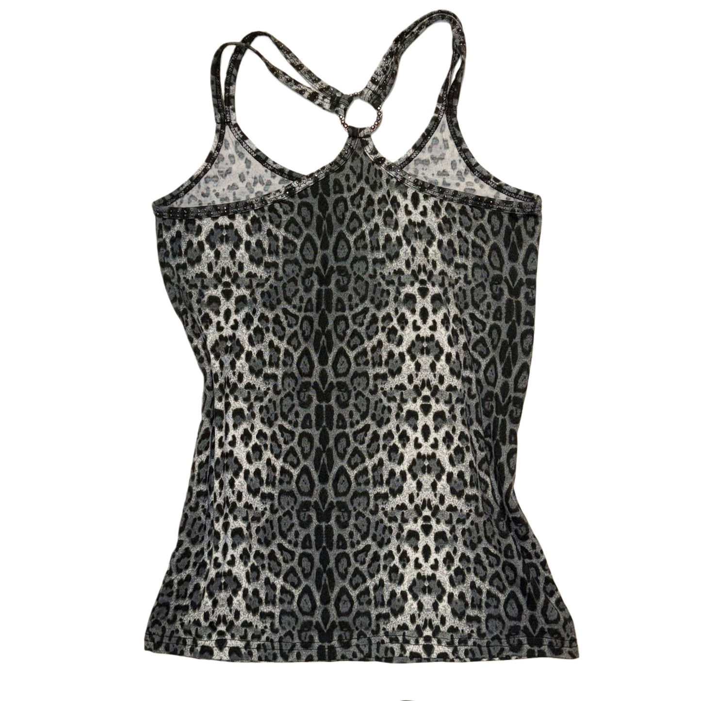 Black leopard print tank