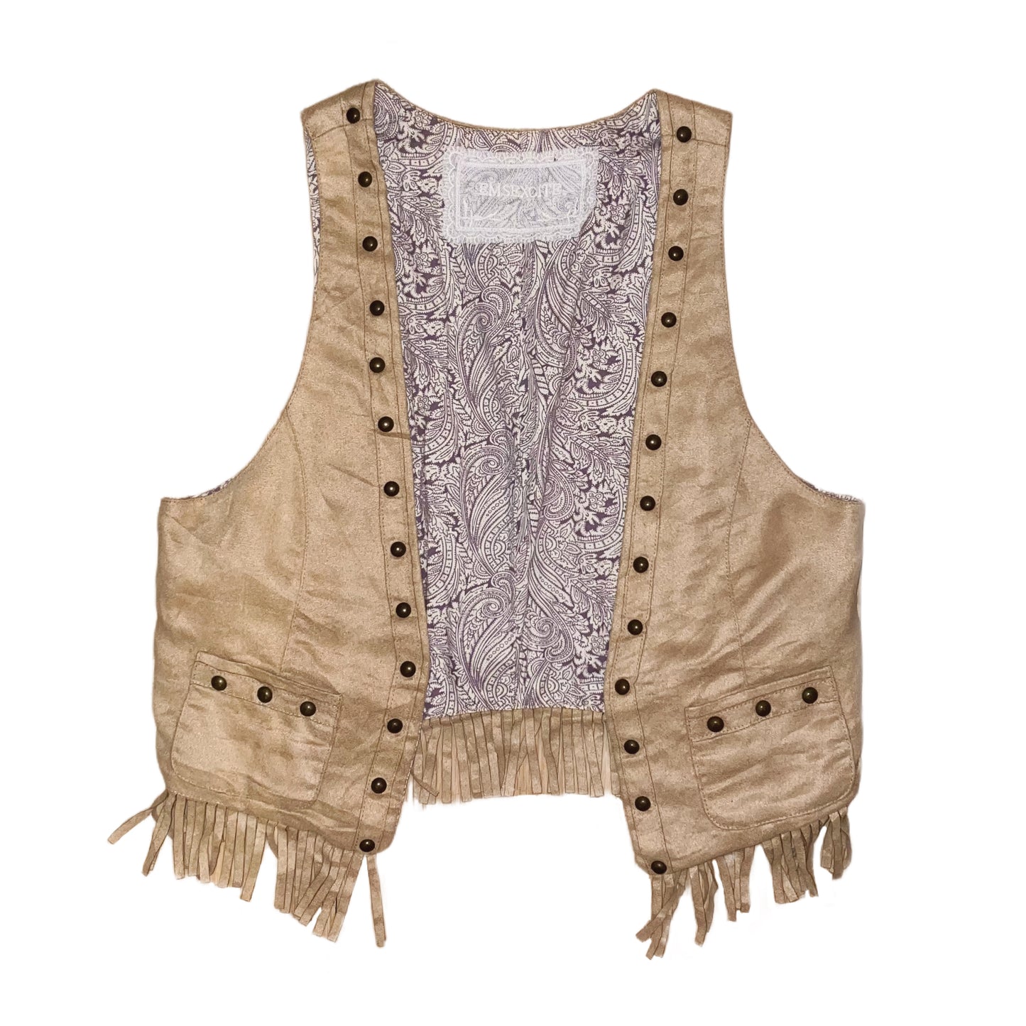 beige suede vest