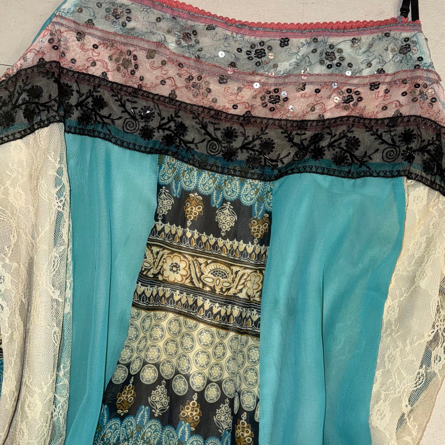 Patchwork embroidered lace cami