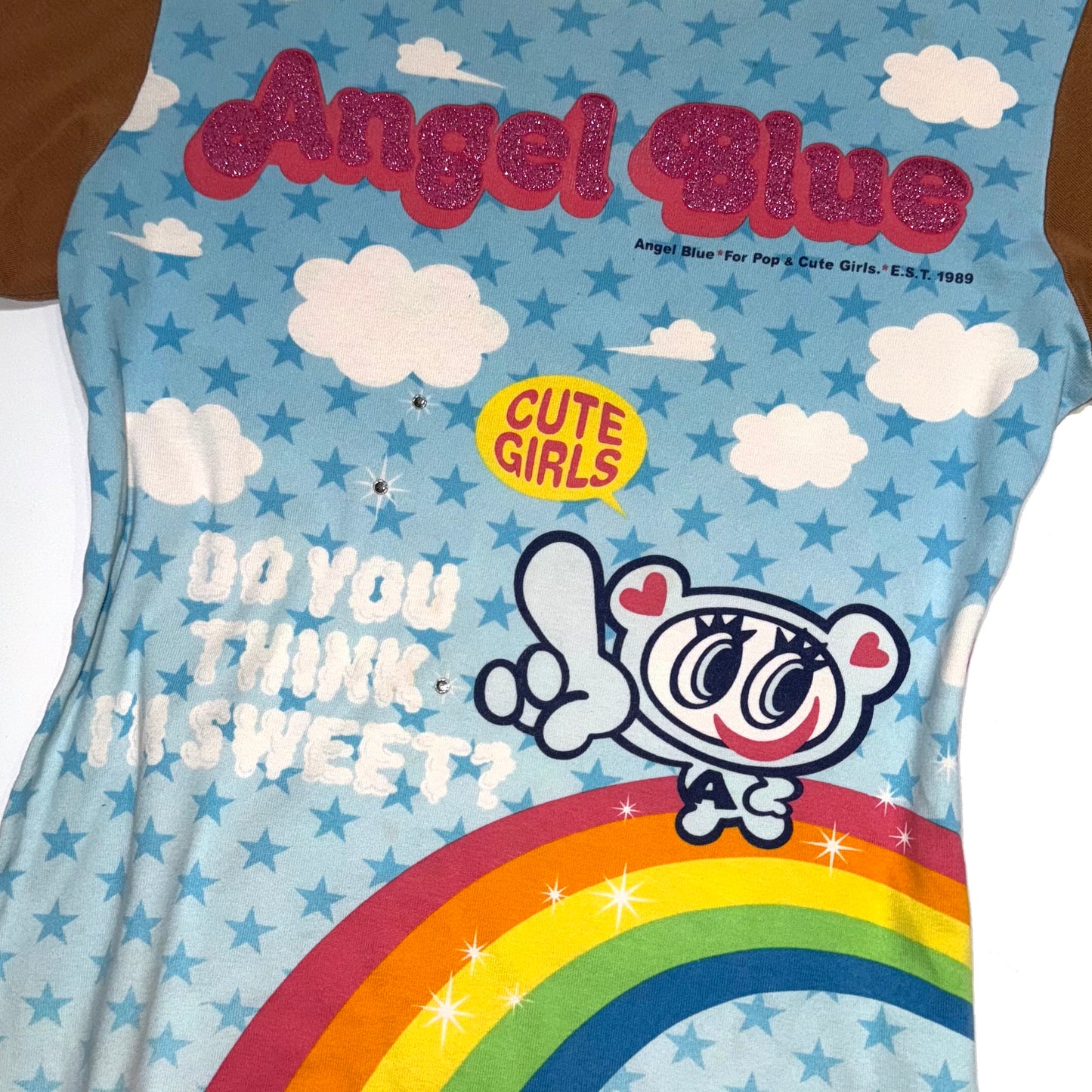Angel Blue rainbow star top