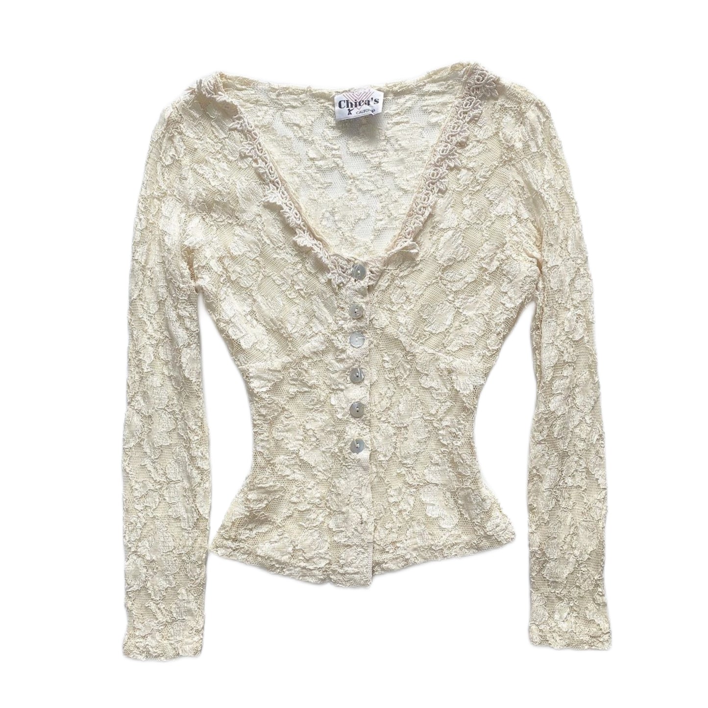 Beige lace long sleeve