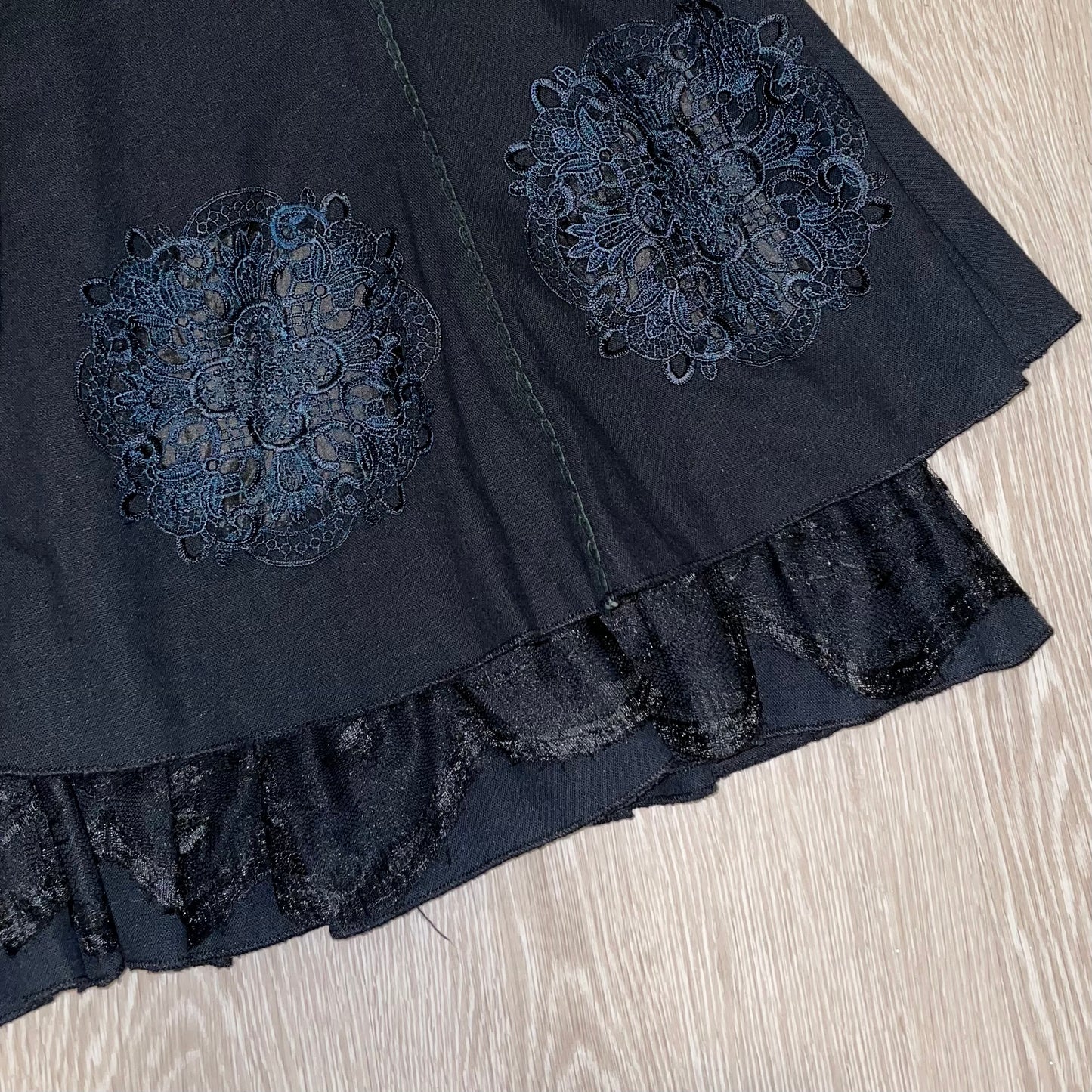 Black lace layered skirt