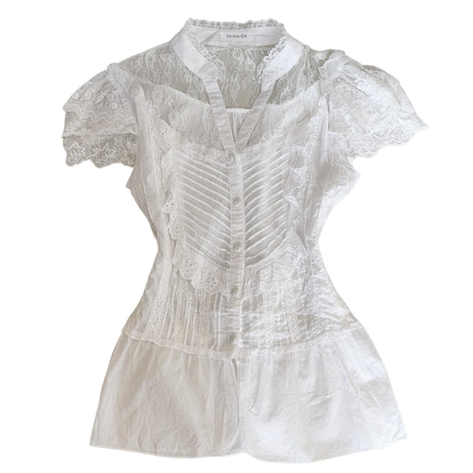 White lace shirt